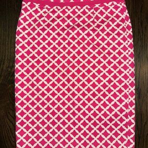Boden Women’s Pencil Skirt Hot Pink And Cream Pattern Size 4